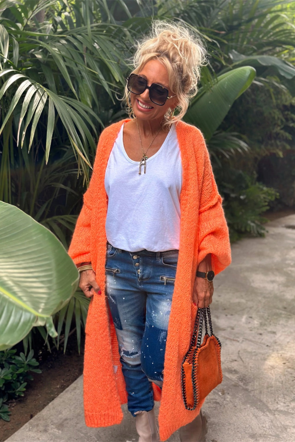 Lieblich™ - Överdimensionerad Lång Stickad Cardigan