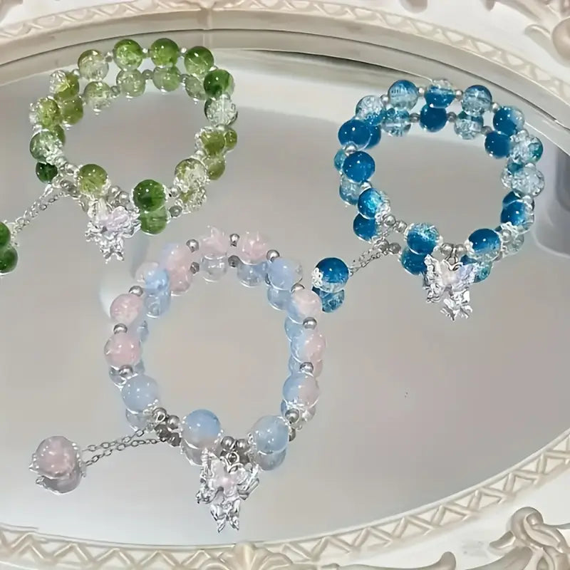 Pärlor Fjärilsarmband | Tillsammans mot Bröstcancer