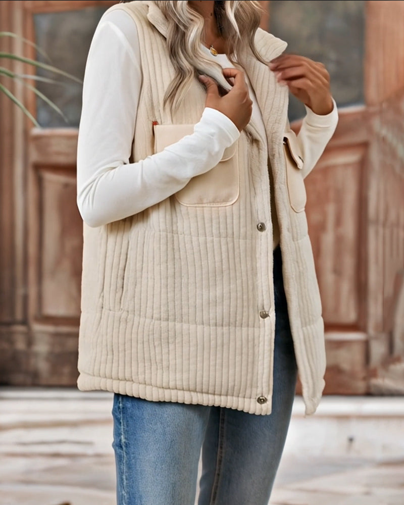 Jas™ - Manchesterrygg Krage Fodrad Väst