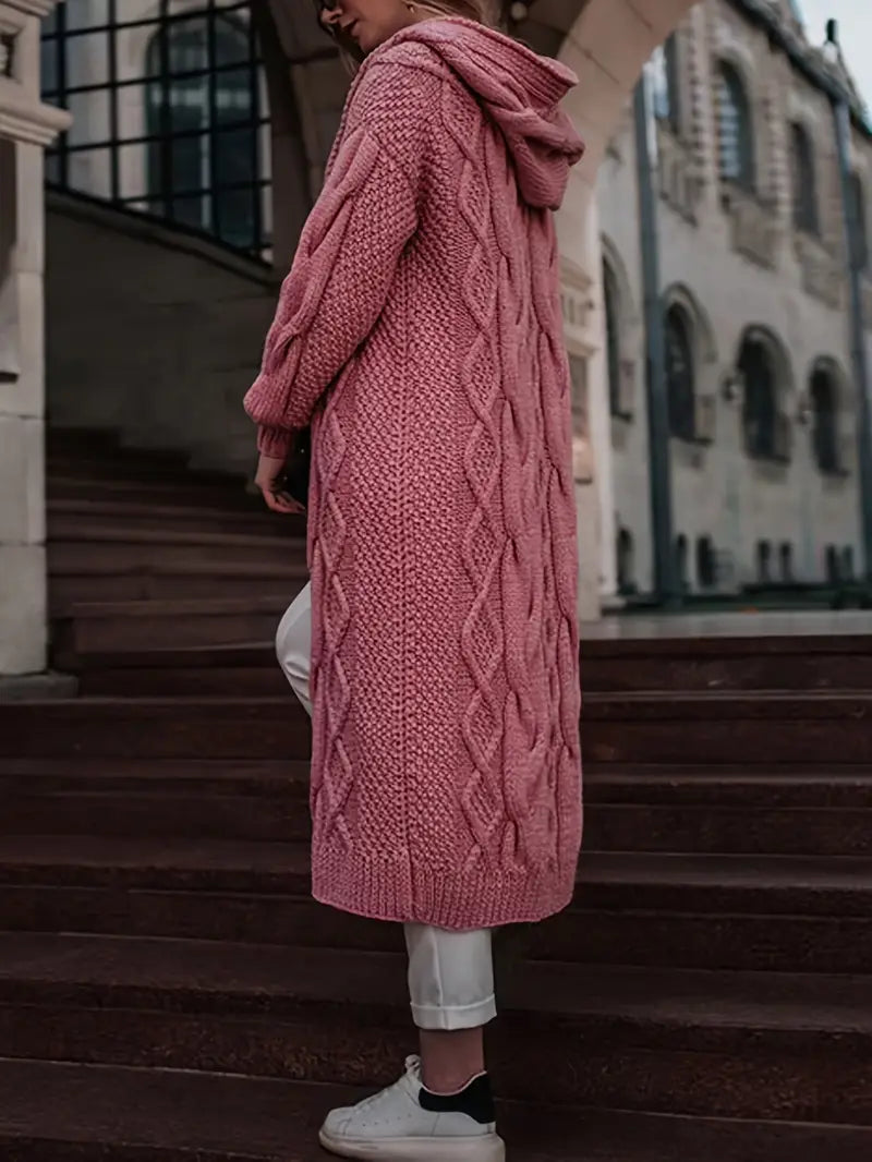 Lång Stickad Kofta | Tillsammans mot Bröstcancer