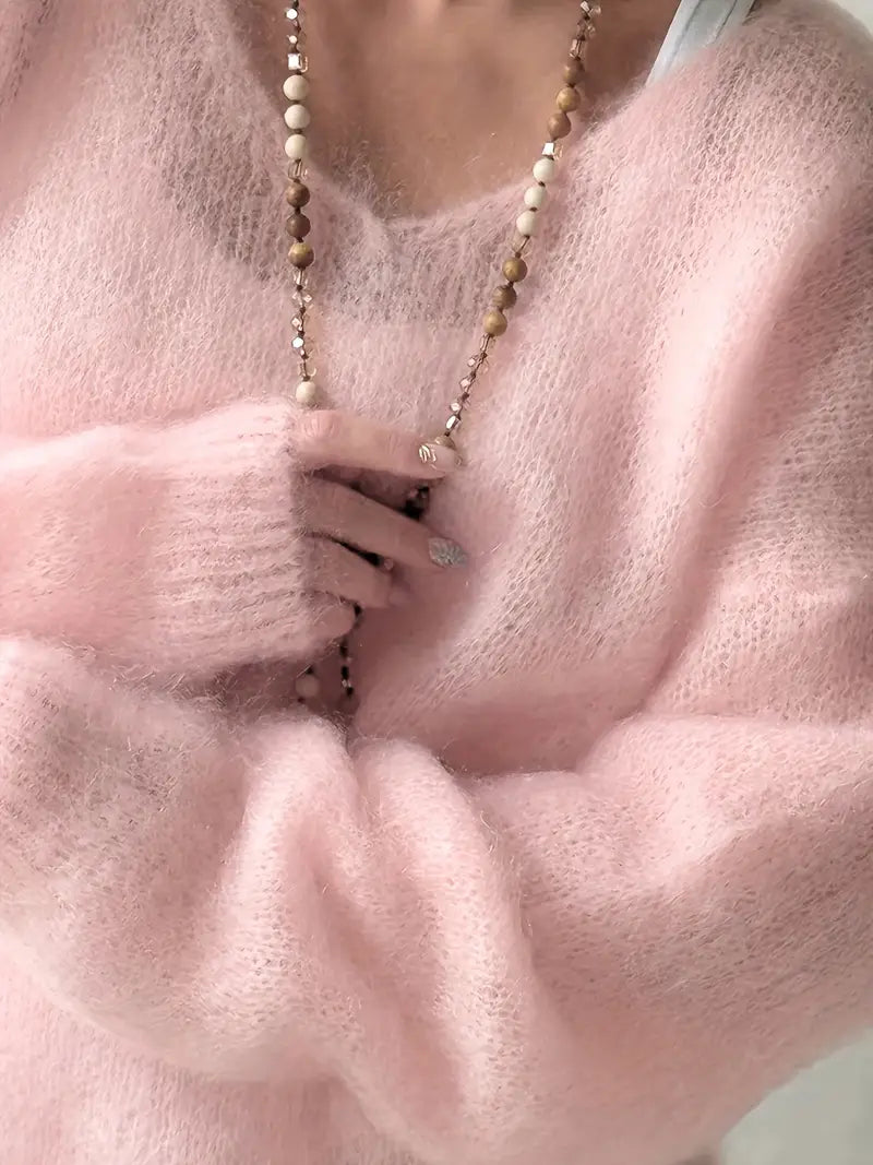 Mjuk V-ringad Tröja | Tillsammans mot Bröstcancer