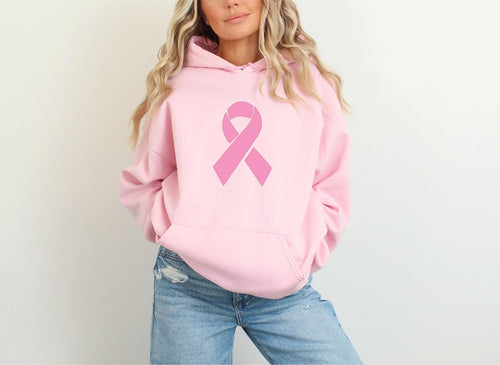 Rosa Band Hoodie | Tillsammans mot Bröstcancer