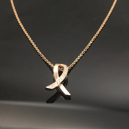 Diamant rosett Guldhalsband | Tillsammans mot Bröstcancer