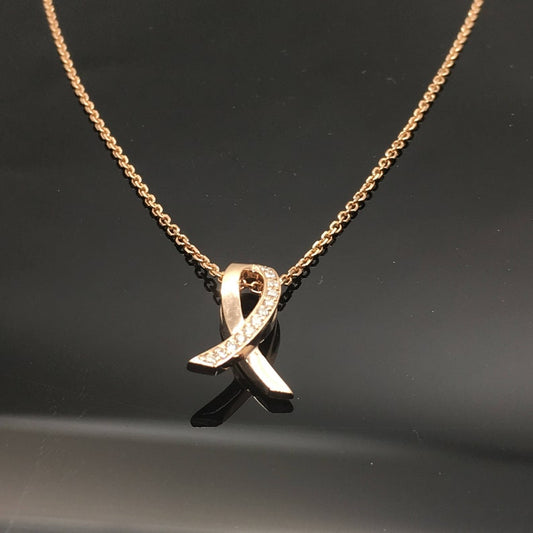 Diamant rosett Guldhalsband | Tillsammans mot Bröstcancer