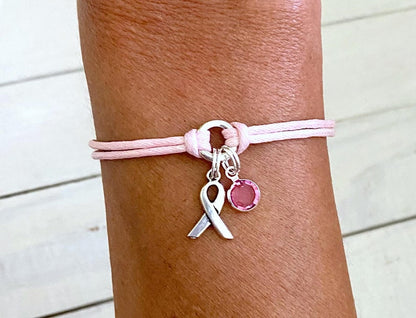 Rosa Kristallarmband | Tillsammans mot Bröstcancer