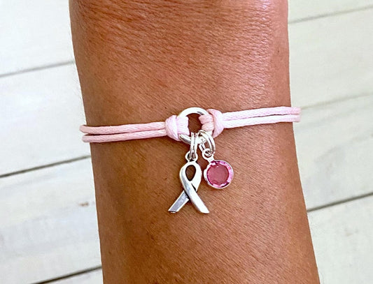 Rosa Kristallarmband | Tillsammans mot Bröstcancer