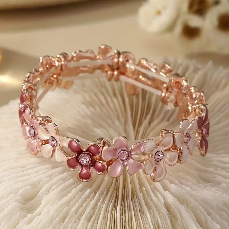 Elegant Blomsterarmband | Tillsammans mot bröstcancer