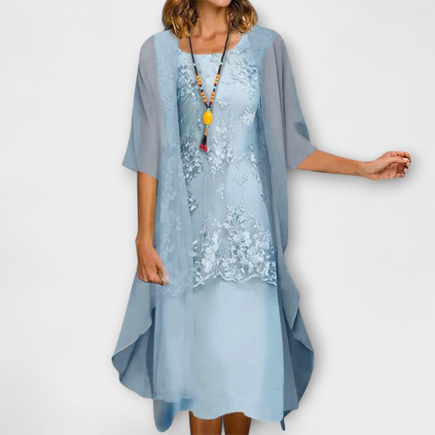 Henna™ - Elegant Blommig Klänning