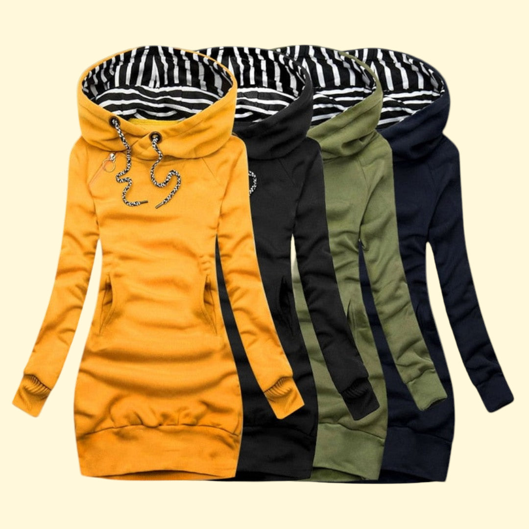 Quinn™ - Lång Figursydd Huvtröja