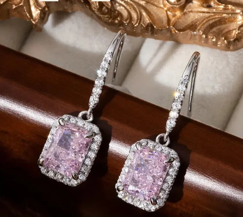 Rosa Moissanitörhängen | Tillsammans mot Bröstcancer