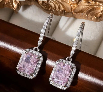 Rosa Moissanitörhängen | Tillsammans mot Bröstcancer