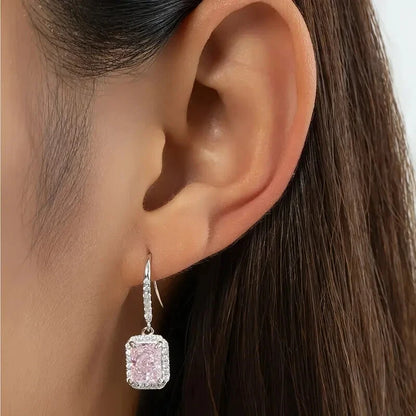 Rosa Moissanitörhängen | Tillsammans mot Bröstcancer