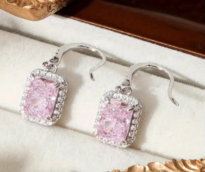 Rosa Moissanitörhängen | Tillsammans mot Bröstcancer