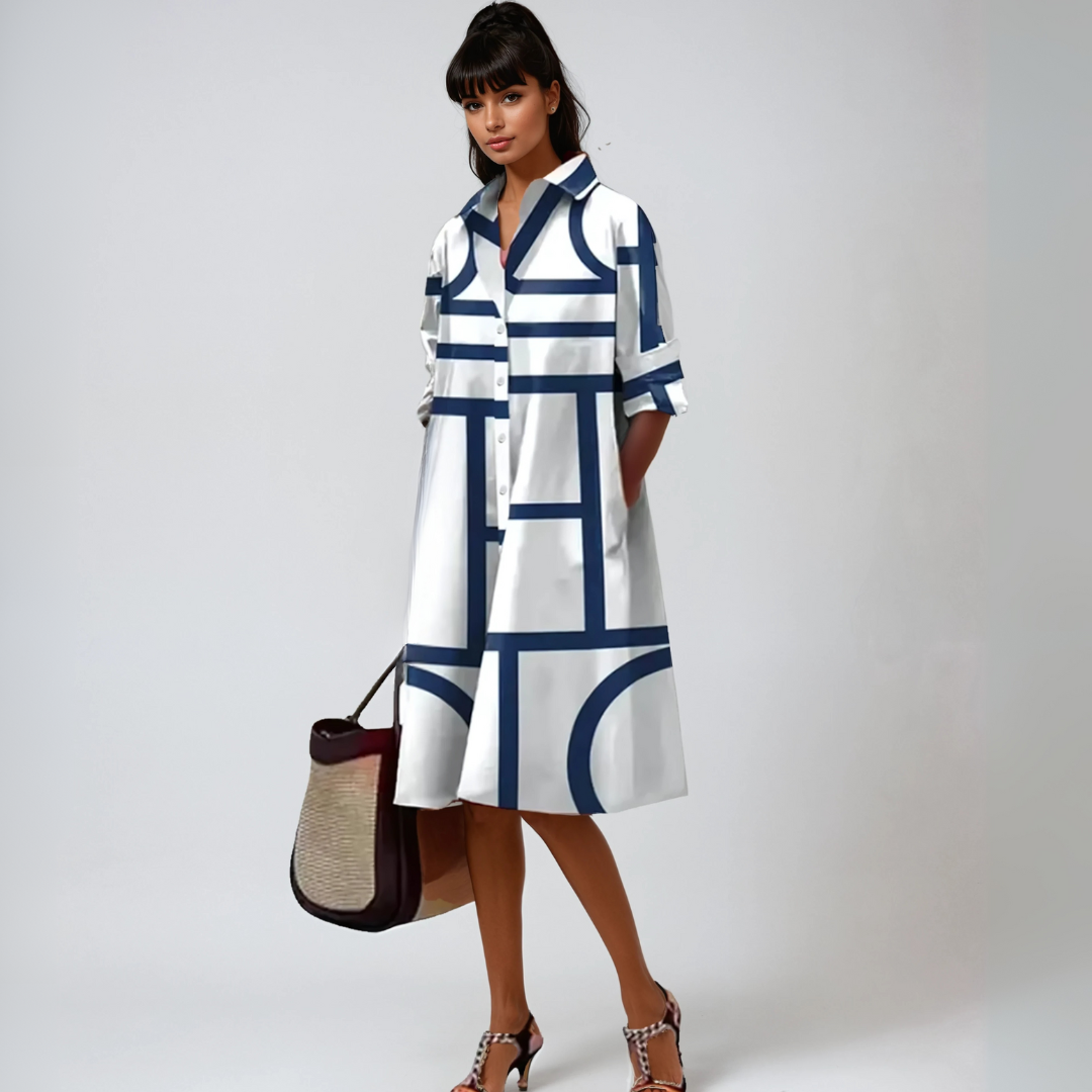 Celine™ – Kvinnors Geometrisk Midiklänning