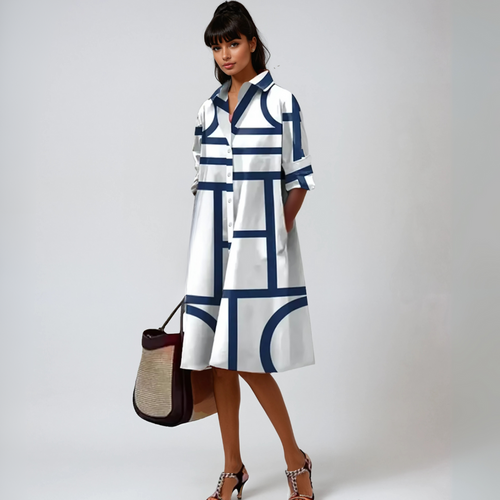 Celine™ – Kvinnors Geometrisk Midiklänning