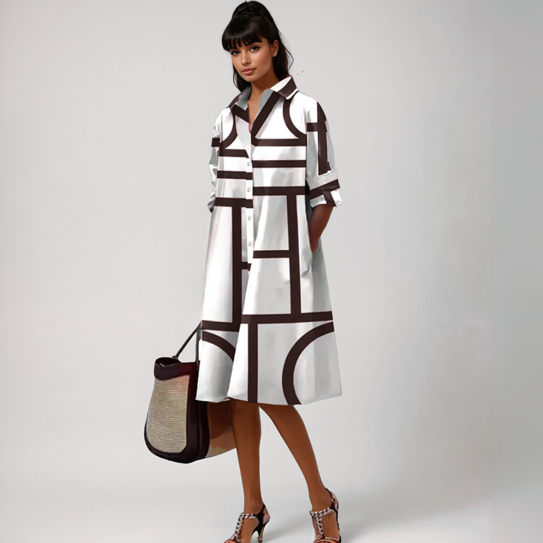 Celine™ – Kvinnors Geometrisk Midiklänning