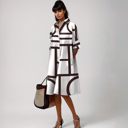 Celine™ – Kvinnors Geometrisk Midiklänning