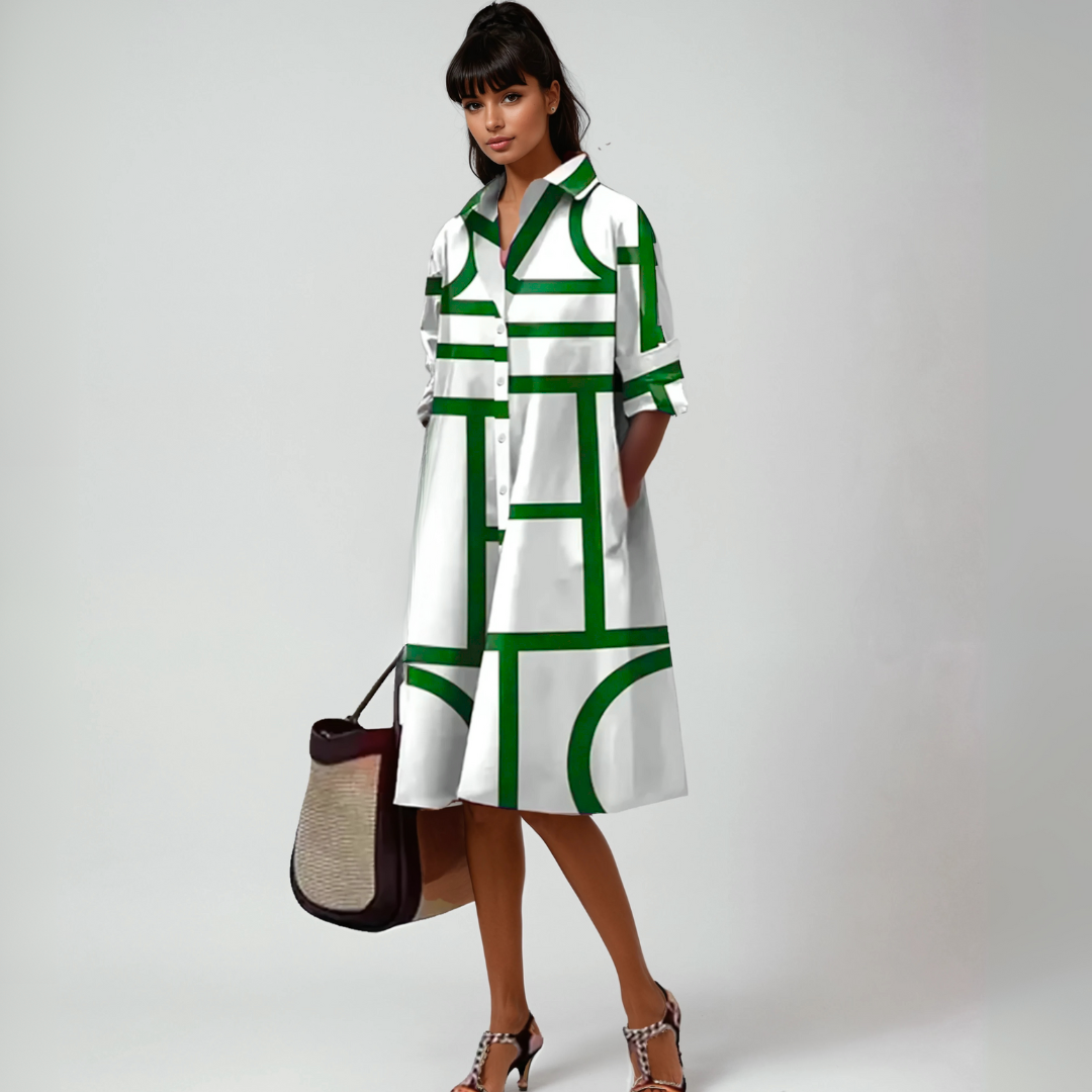 Celine™ – Kvinnors Geometrisk Midiklänning