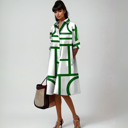 Celine™ – Kvinnors Geometrisk Midiklänning