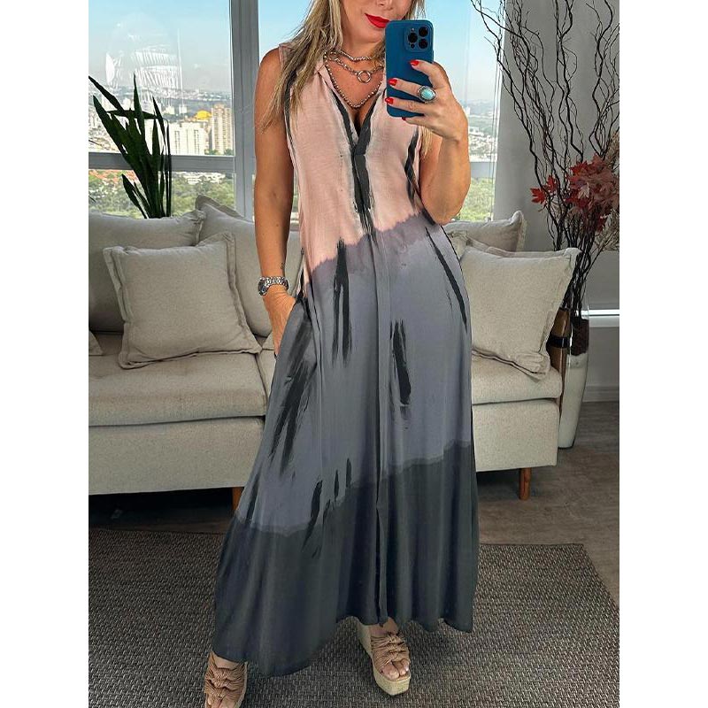 Elvira™ - Ärmellös Batikklänning