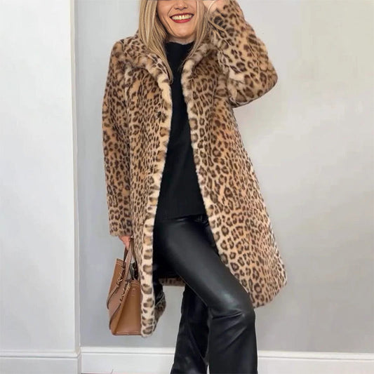 Aelira™ - Lång Leopardmönstrad Kappa