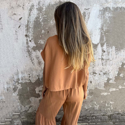 Sherry™ – Avslappnat Tvådelat Set i Enfärgat för Dam