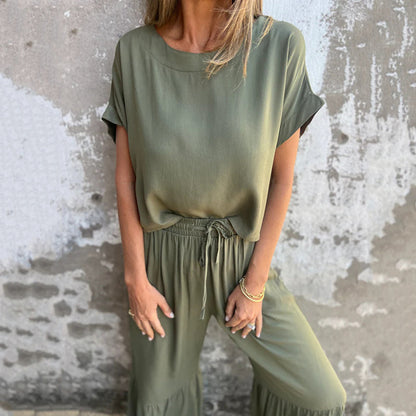 Sherry™ – Avslappnat Tvådelat Set i Enfärgat för Dam