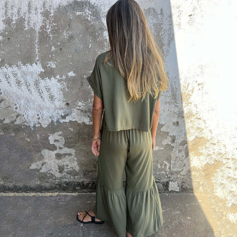 Sherry™ – Avslappnat Tvådelat Set i Enfärgat för Dam