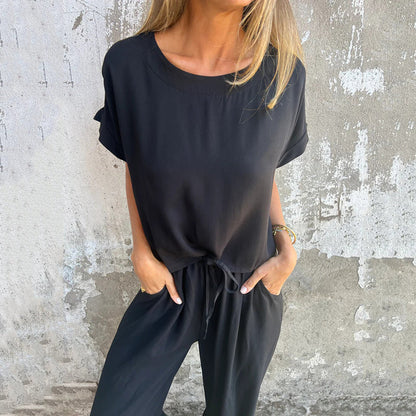 Sherry™ – Avslappnat Tvådelat Set i Enfärgat för Dam